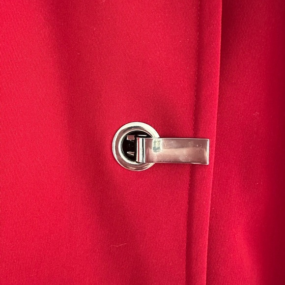 London Fog Red Trench Coat Classic Mid-Length Design - Picture 2 of 7